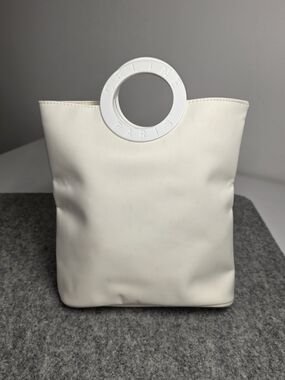 Celine Paris OFF-White Tote Bag with Signature Circle Handle
